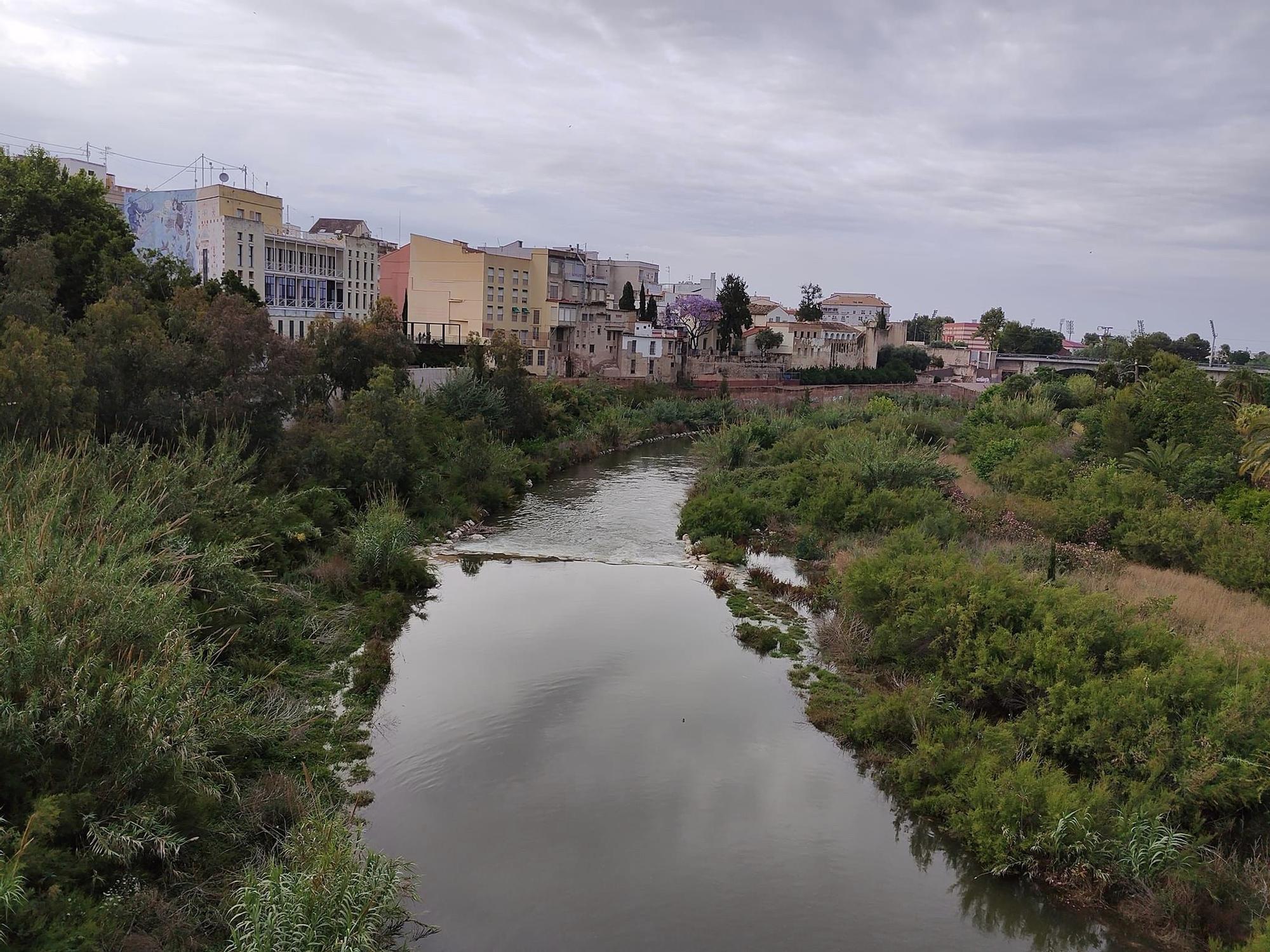 Así baja el río Serpis en Gandia tras las intensas lluvias