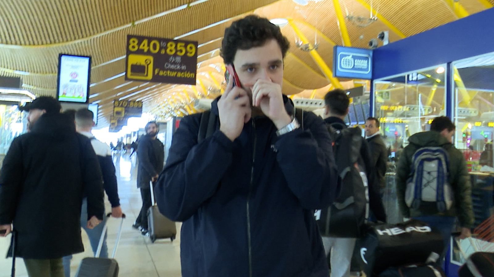 Froilán, en el aeropuerto de Madrid Barajas