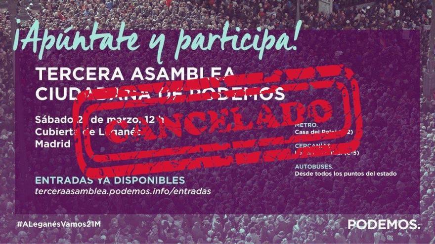 Los partidos políticos suspenden actos por el coronavirus