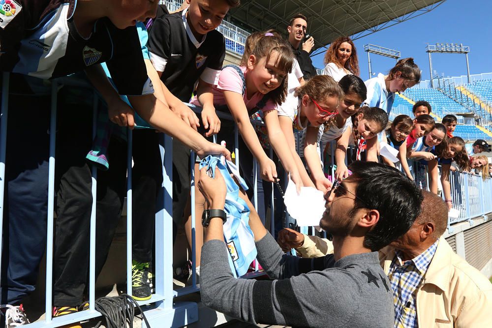 El equipo blanquiazul abre la grada de La Rosaleda a miles de niños de varios colegios de Málaga.