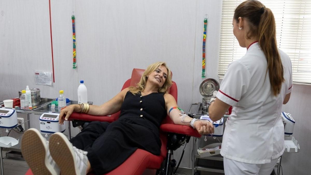 Esther Monzón durante su segunda donación del año.
