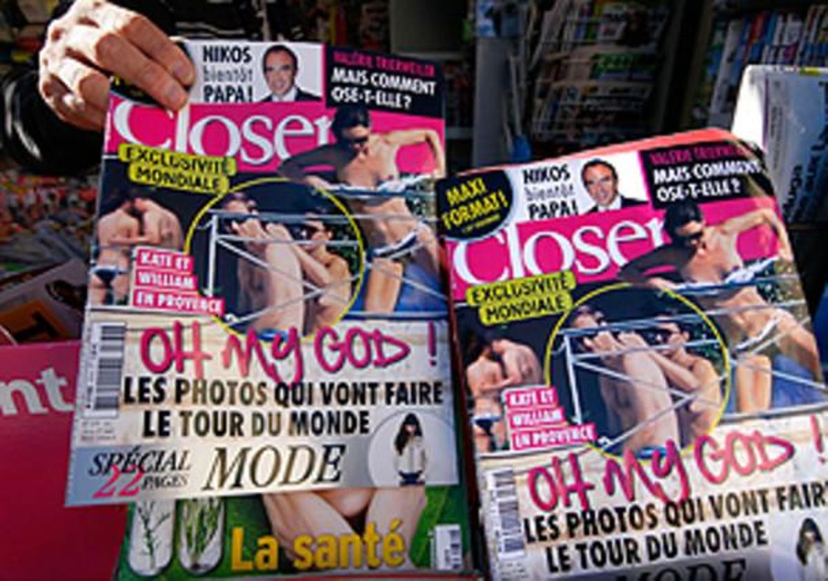 Exemplars de la revista francesa ’Closer’, que mostra les fotos de la duquessa de Cambridge en ’topless’. Exemplars de la revista francesa ’Closer’, que mostra les fotos de la duquessa de Cambridge en ’topless’.