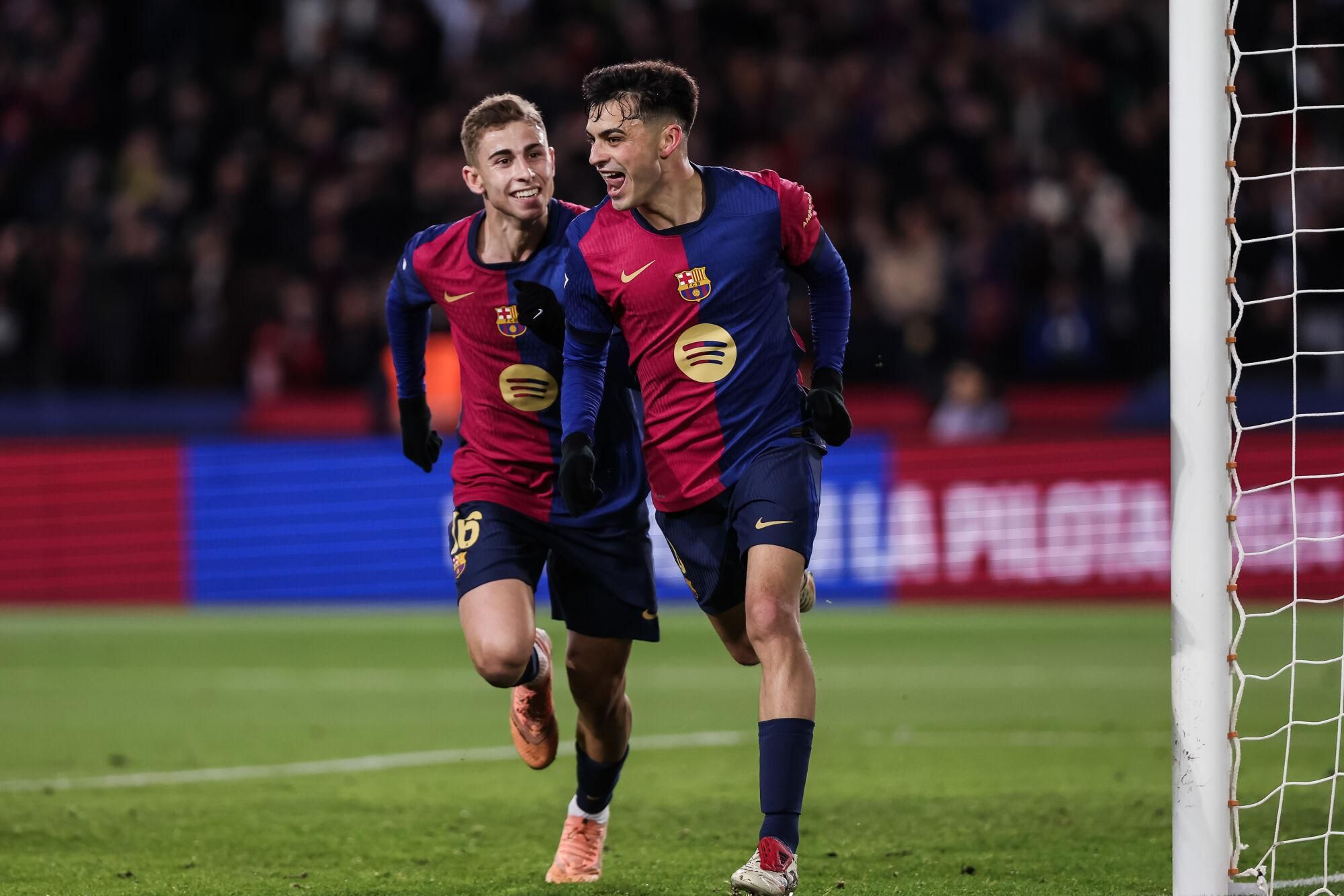 Pedro Gonzalez Pedri of FC Barcelona celebrates a goal during the Spanish league, La Liga EA Sports, football match played between FC Barcelona and Atletico de Madrid at Estadio Olimpico de Montjuic on December 21, 2024 in Barcelona, Spain. AFP7 21/12/2024 ONLY FOR USE IN SPAIN. Javier Borrego / AFP7 / Europa Press;2024;SOCCER;SPORT;ZSOCCER;ZSPORT;FC Barcelona v Atletico de Madrid - La Liga EA Sports;