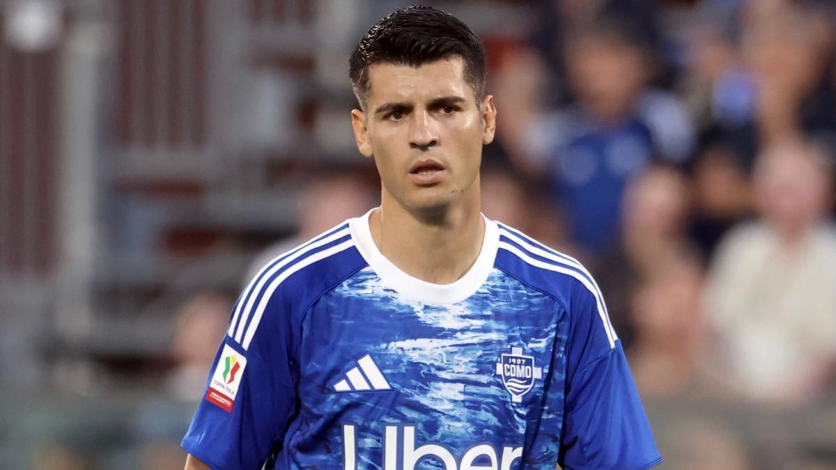 Álvaro Morata, en su debut con el Como