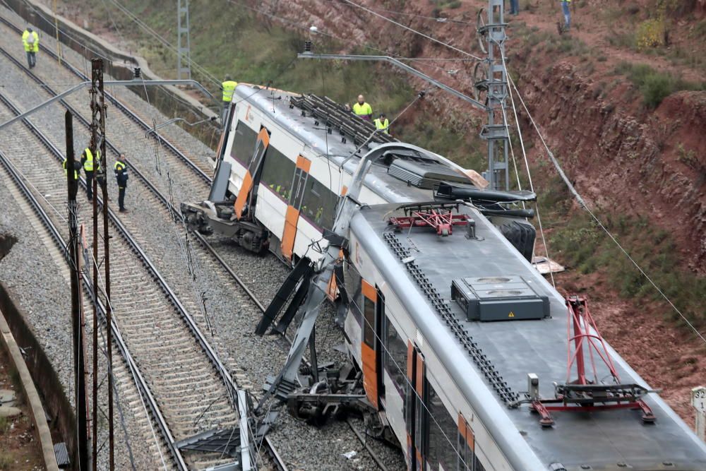 Un tren descarrila a Vacarisses