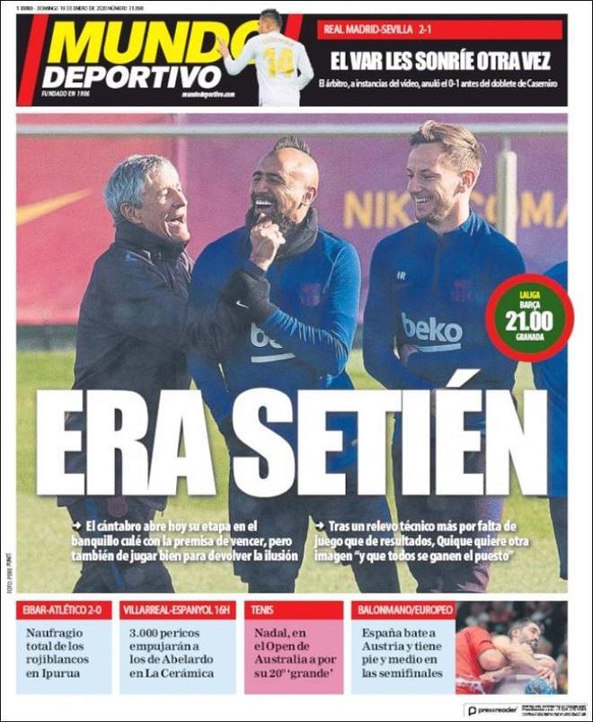 Portada del Mundo Deportivo del 19 de enero