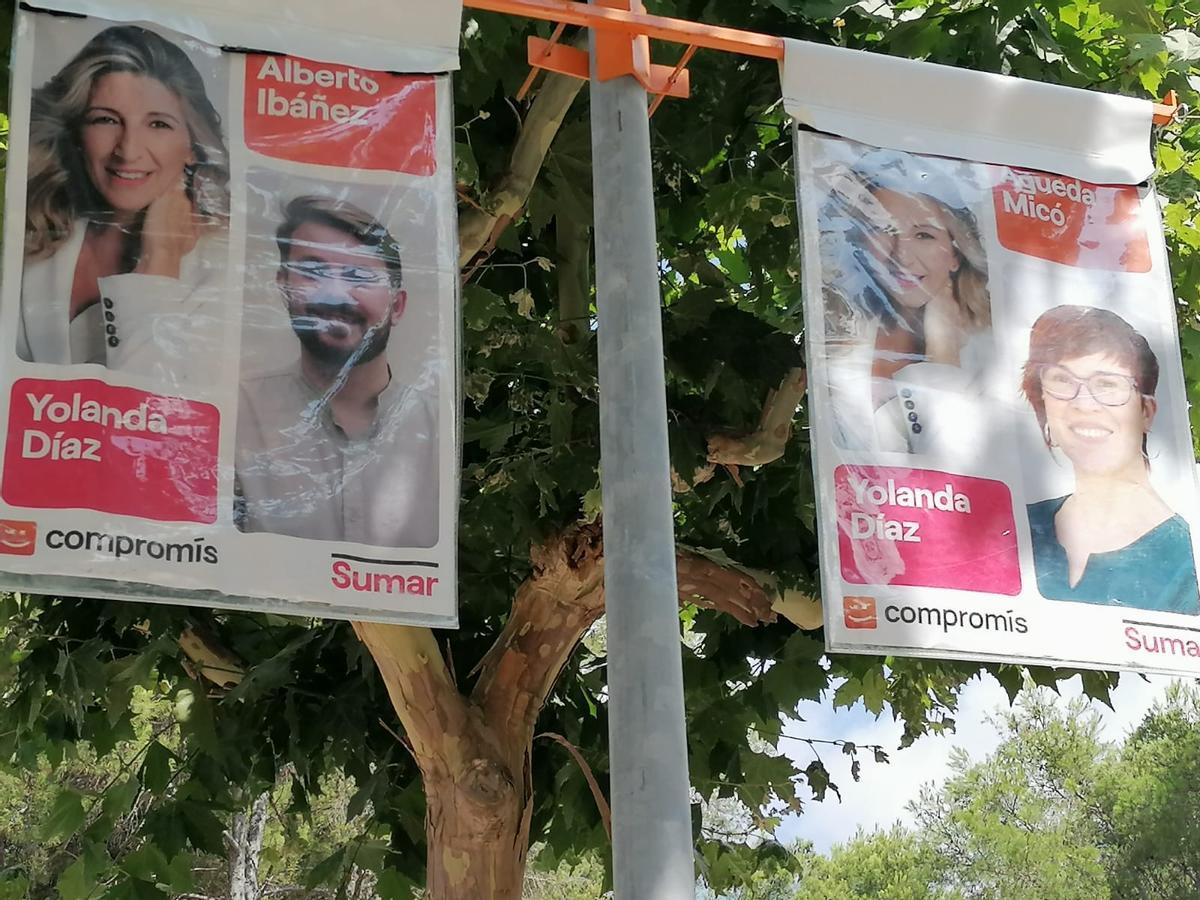 Otra vista del cartel electoral de la calle la Ermita.