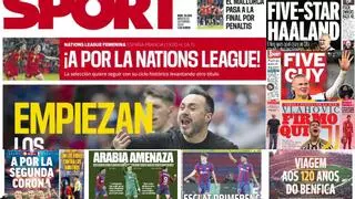 La Nations League femenina, el banquillo del Barça o el repóker de Haaland, en las portadas de hoy