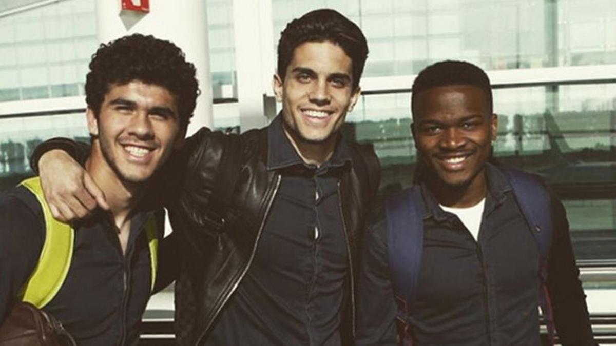 Carles Aleñà, junto a Bartra y Kaptoum