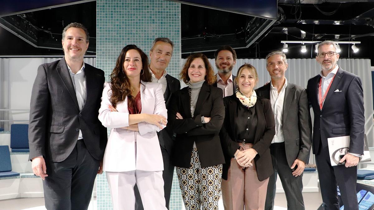 Los responsables de EIG y Opplus, en la presentación del proyecto, este lunes en Málaga.