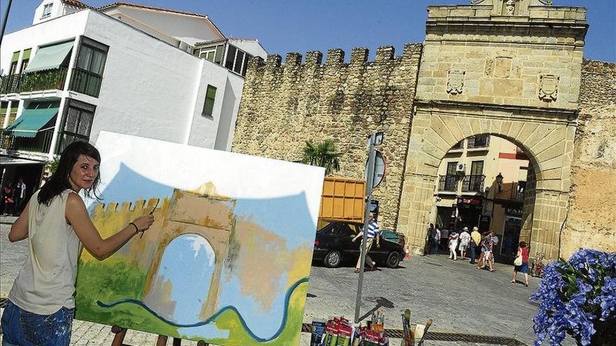 Pintura al aire libre en la puerta del Sol como promoción