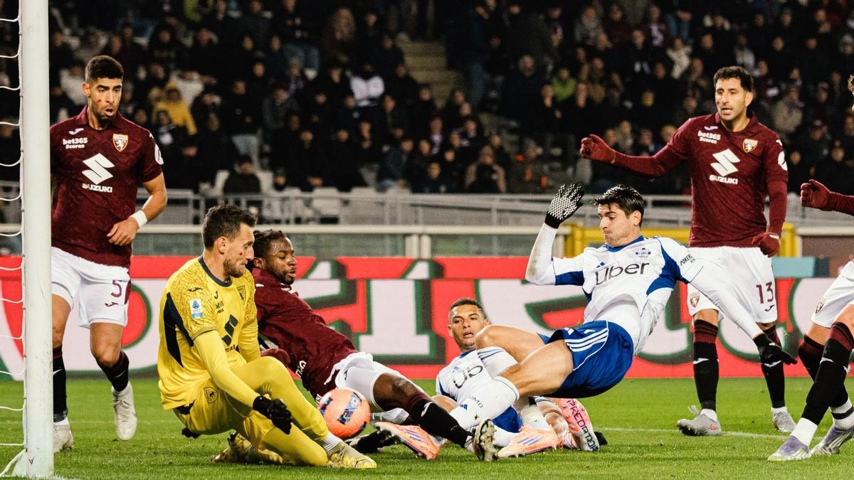 Morata fue un incordio para la defensa del Torino