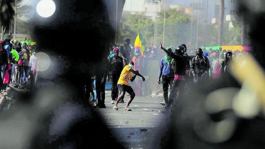 Protestas en Dakar, en Senegal.