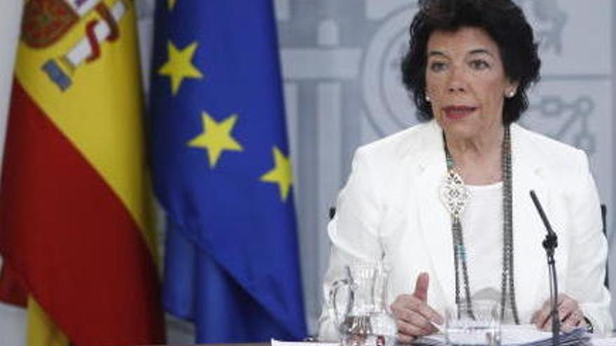 La ministra Isabel Celaá