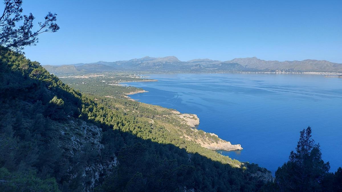 Blick zurück auf die Bucht von Pollença.