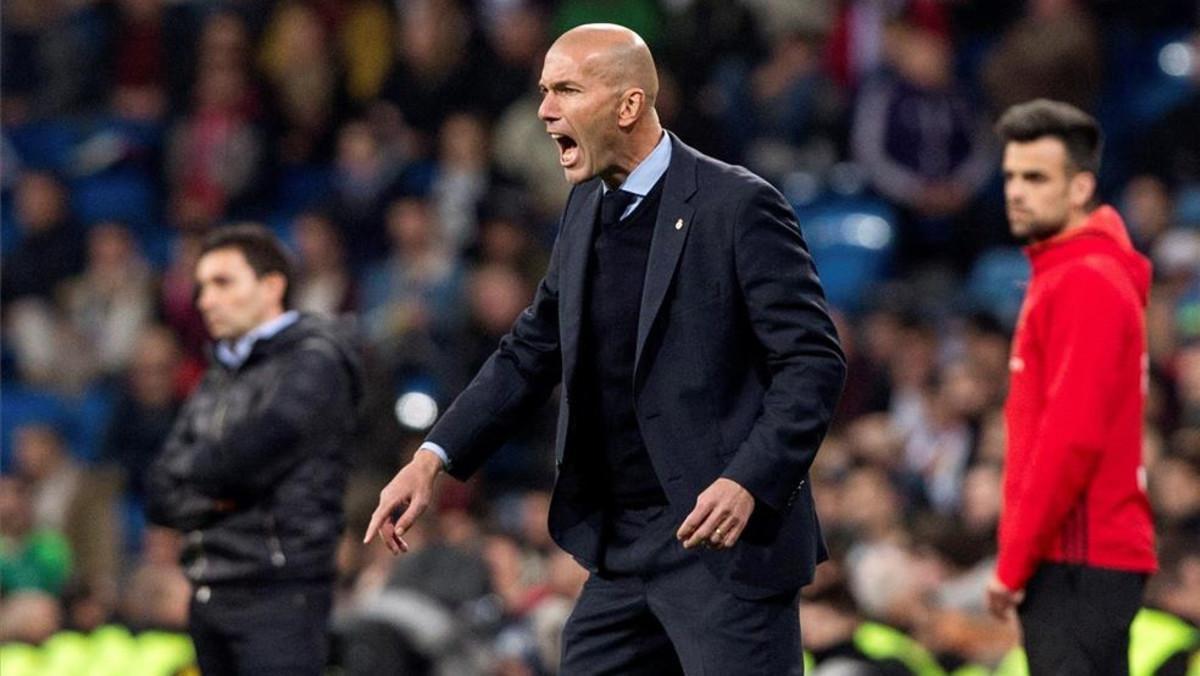 Zidane, durante el partido ante el Leganés