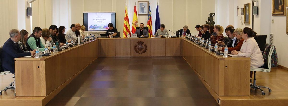 Imagen del pleno extraordinario celebrado hoy por la corporación municipal de Vila-real.