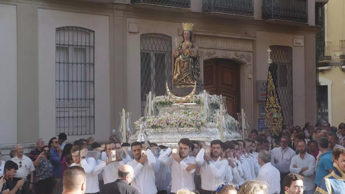 Horario e Itinerario Traslado a la Catedral de la Patrona Virgen de la Victoria. Málaga 24 de Agosto del 2025