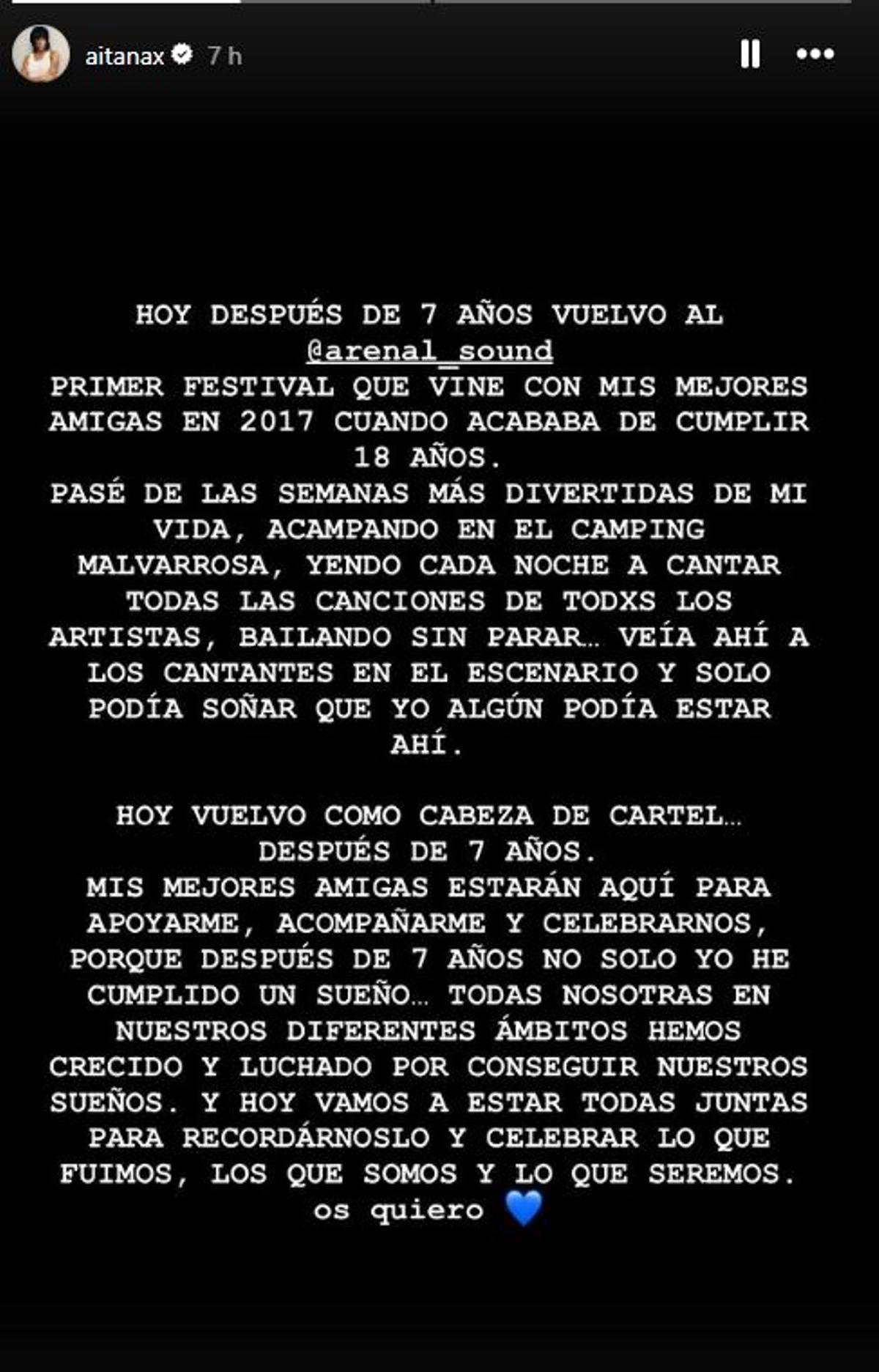 Aitana actúa esta noche en el Arenal Sound