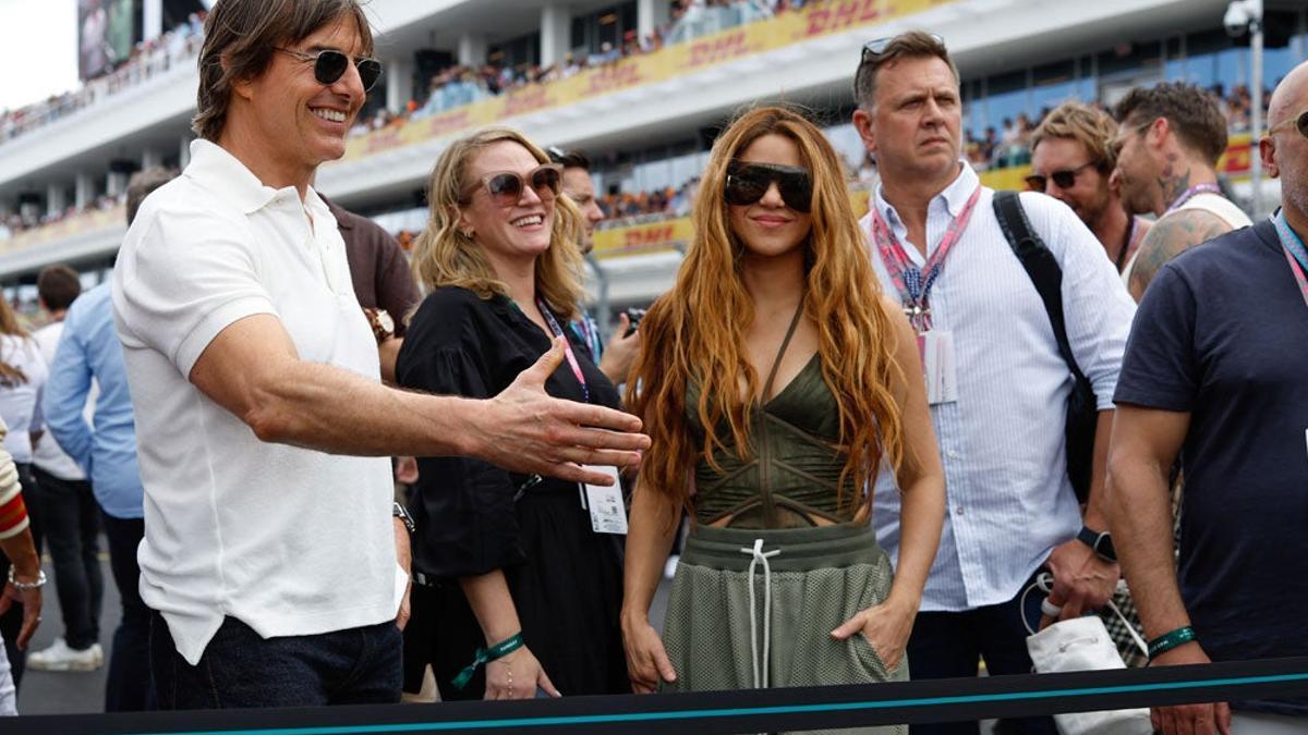 Tom Cruise y Shakira en la Fórmula 1