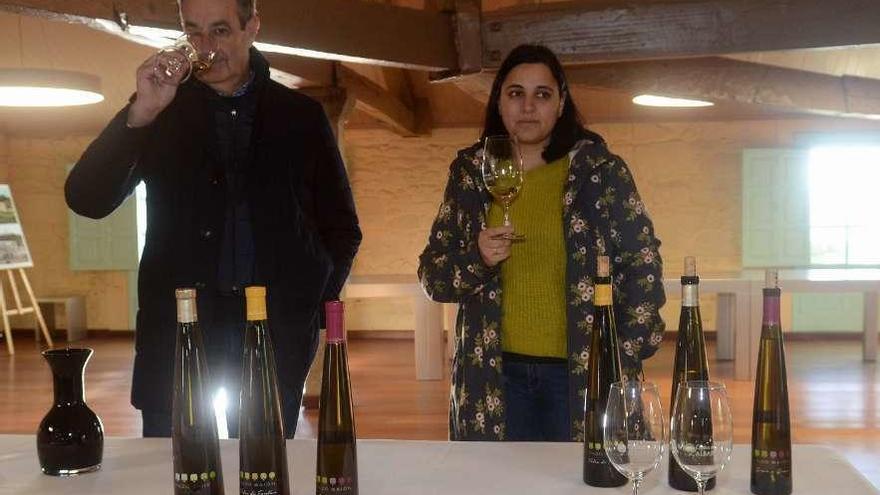 La presentación del nuevo vino de la bodega Pazo Baión, ayer. // Noé Parga
