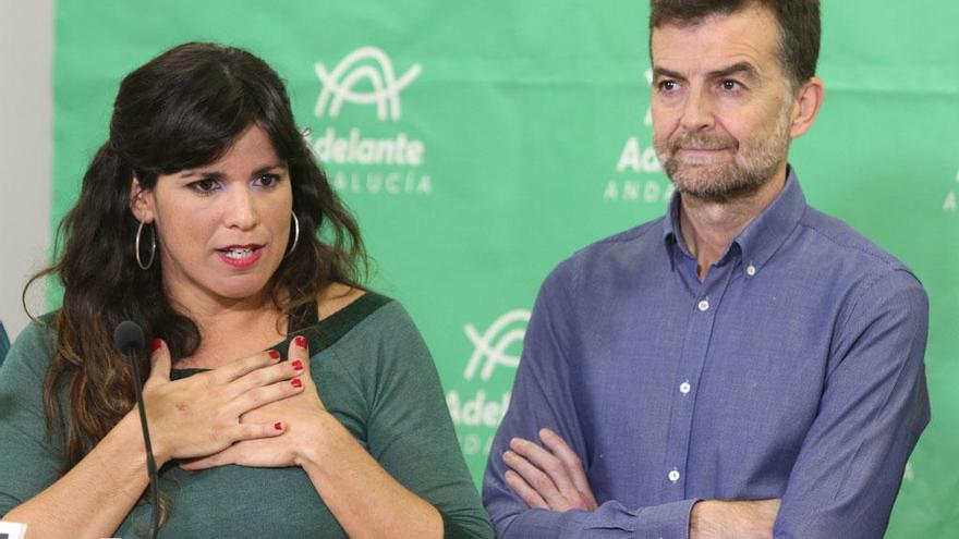 Teresa Rodríguez y José Antonio Maíllo, líderes de Adelante Andalucía en las pasadas elecciones.