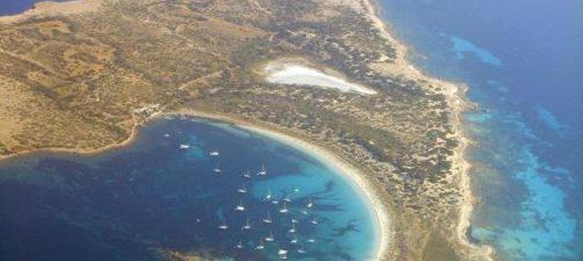 Vista del islote de s´Espalmador.