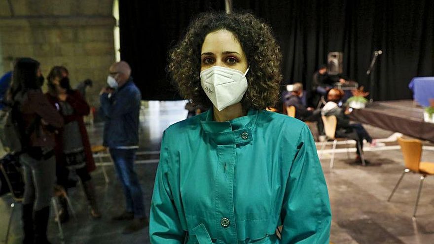 Berta García Faet, ayer, antes de su recital poético en Gijón | Marcos León