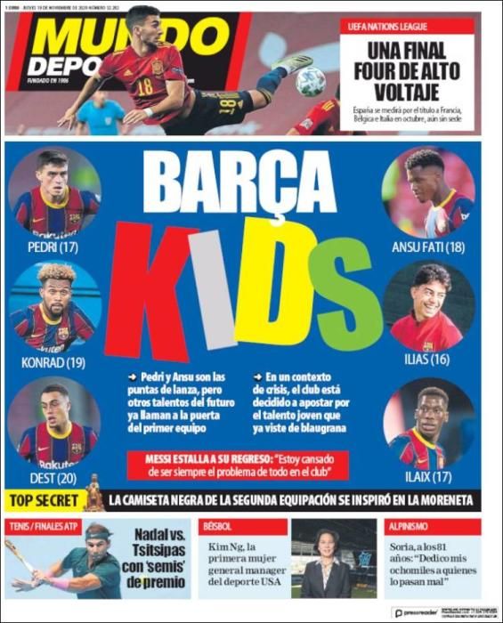 Portada MUNDO DEPORTIVO jueves 19 noviembre 2020