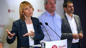 La presidenta de la Diputación de Barcelona, Lluïsa Moret, en rueda de prensa.