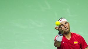 Rafa Nadal, durante su último partido como profesional en Málaga.