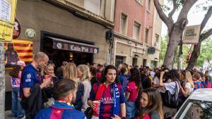 Alrededores del Camp Nou antes del partido del Barça contra el Bayern femenino en la semifinal de la champions