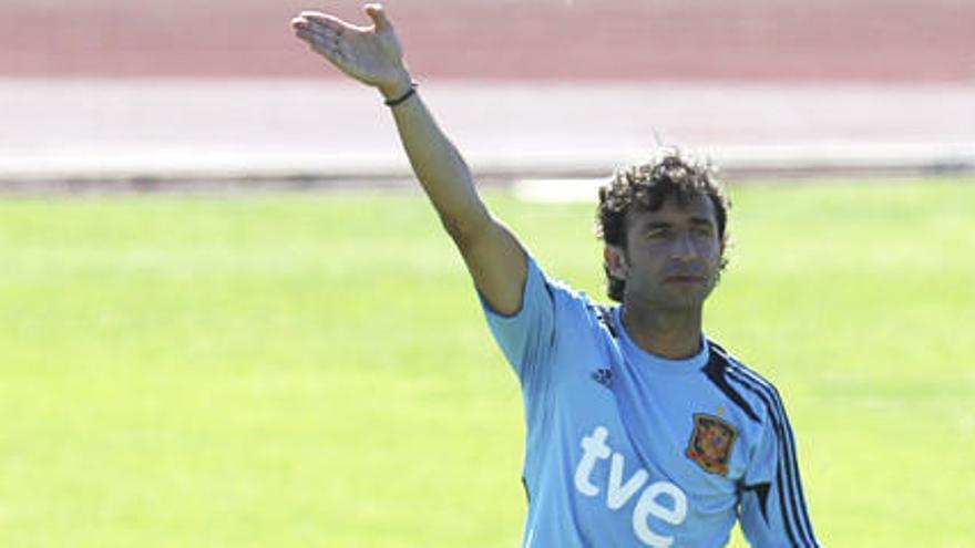 Luis Milla, con la selección española sub 21.