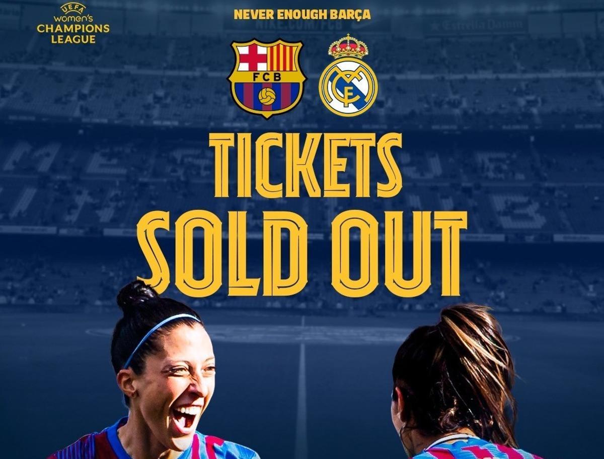 Esgotades les entrades per al Barça-Madrid de Champions femenina Esgotades les entrades per al Barça-Madrid de Champions femenina