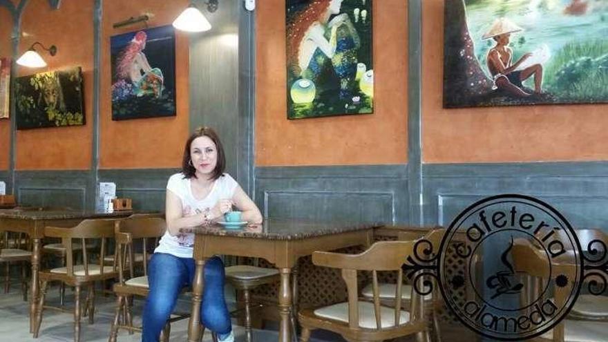 Ana Belén Rey, en la cafetería Alameda.