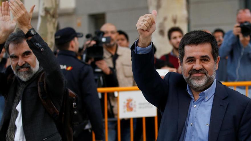 Jordi Cuixart y Jordi Sànchez, en octubre de 2017.