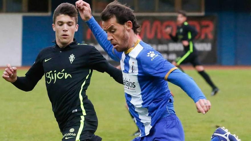 Palazuelos, en el partido del sábado ante el Sporting B.