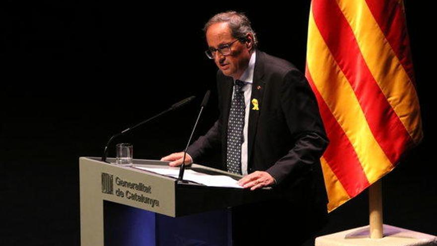 Quim Torra en el discusr d&#039;ahir.