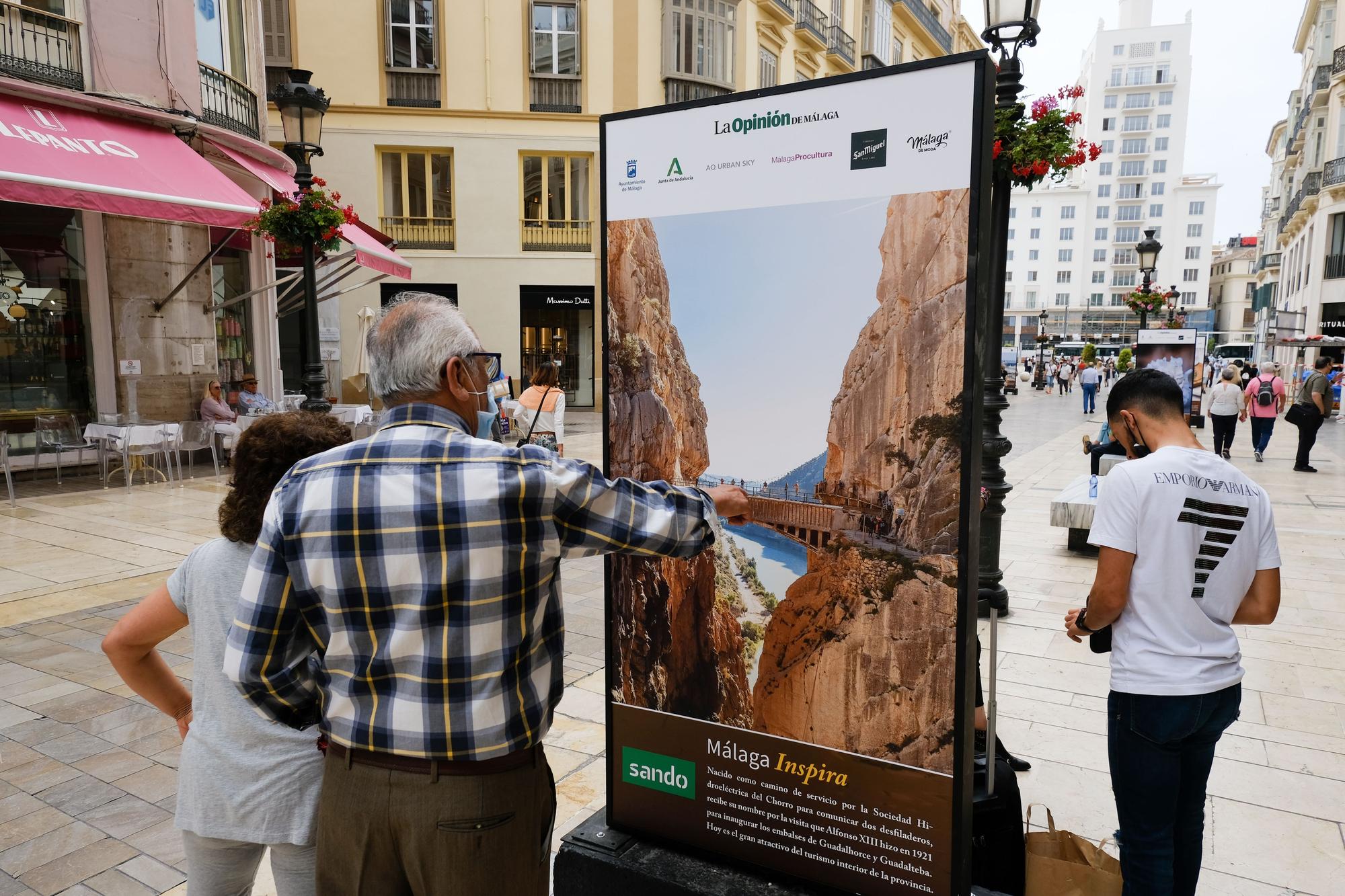 Exposición fotográfica 'Málaga Inspira', en la calle Larios