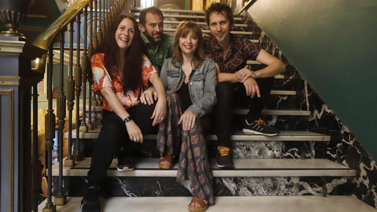 Encarni Corrales, JJ Sánchez, Marisol Aznar y David Angulo, en el Teatro Principal.