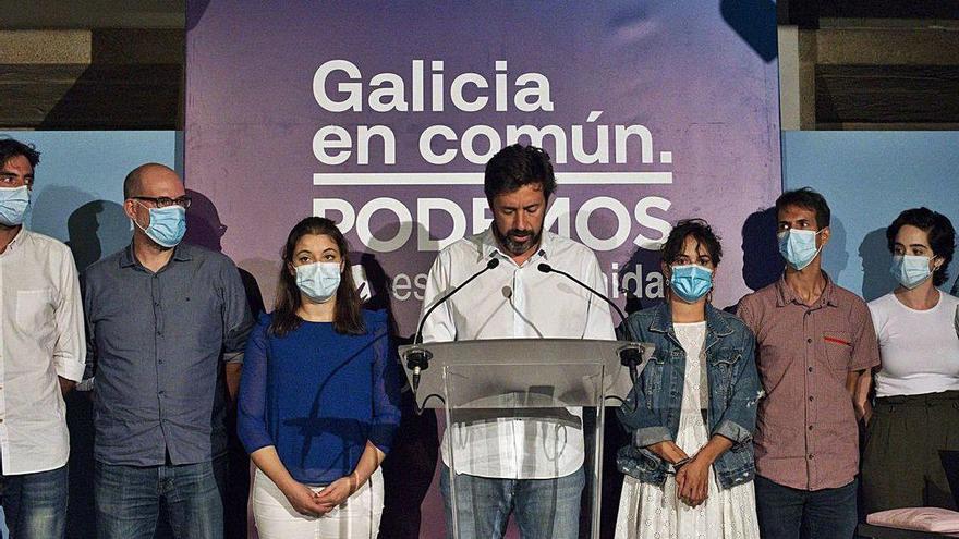 Gómez-Reino, ayer, en la valoración los resultados de Galicia en Común.