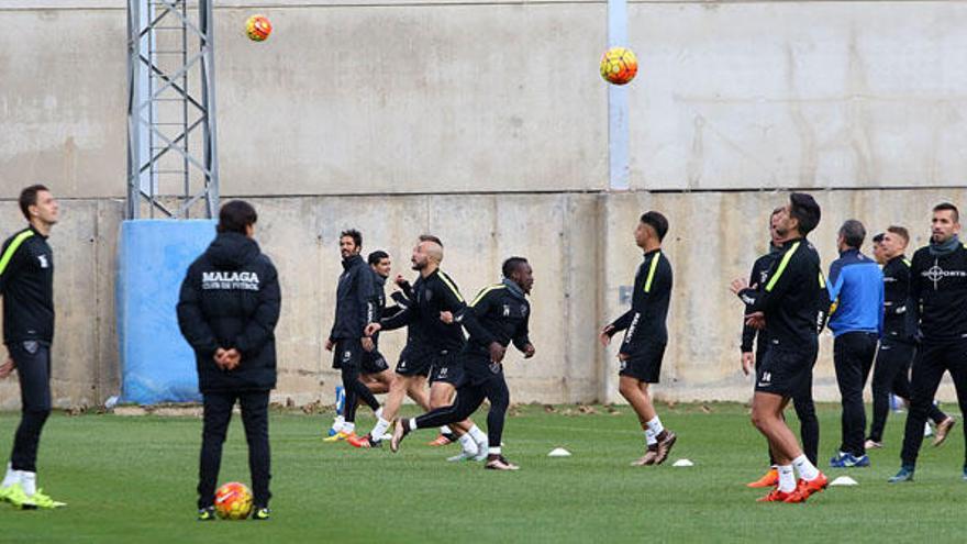 Imagen del entrenamiento de ayer en el anexo.