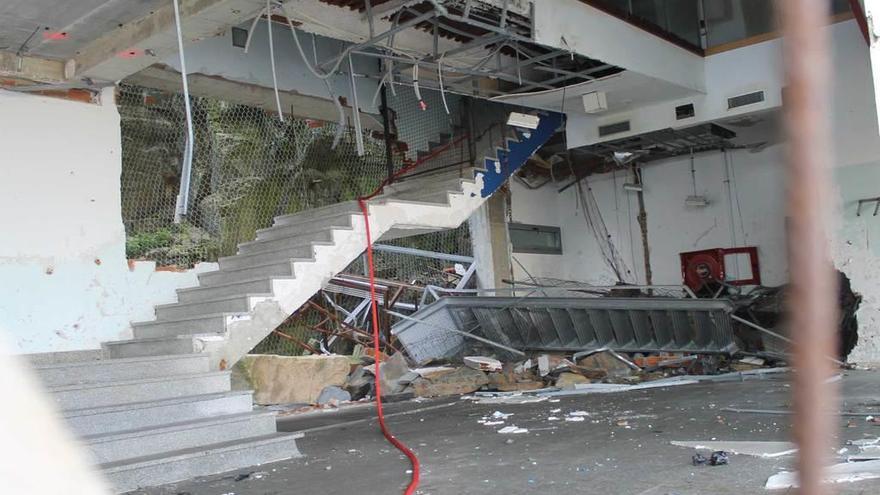 Los destrozos en el Museo del Calamar Gigante.