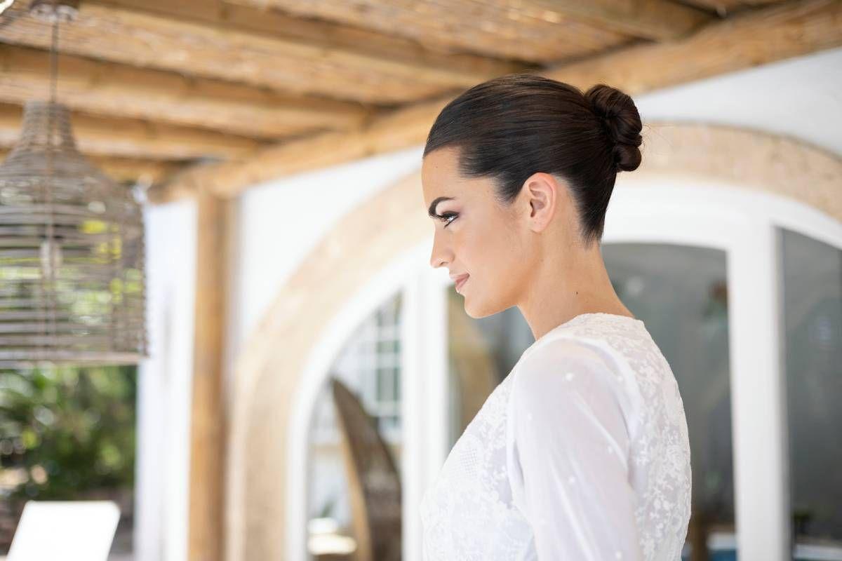 Detalle del recogido escogido por Marta Lozano el día de su boda