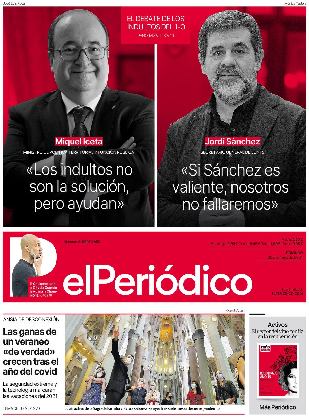 La portada d’EL PERIÓDICO del 30 de maig del 2021