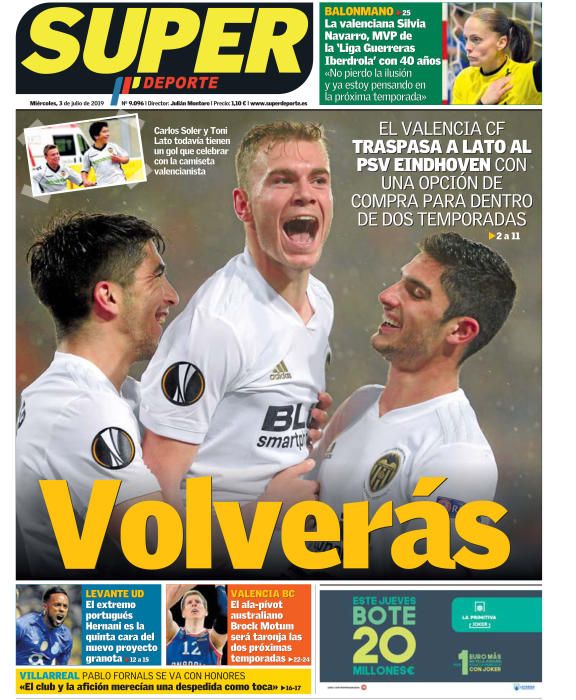 Portada SUPERDEPORTE miércoles 3 de julio de 2019