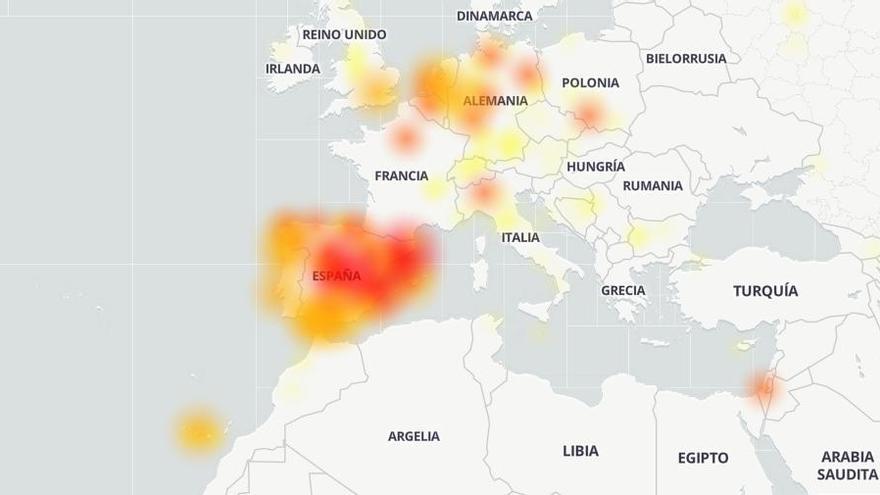 Mapa de fallos detectados por los usuarios.