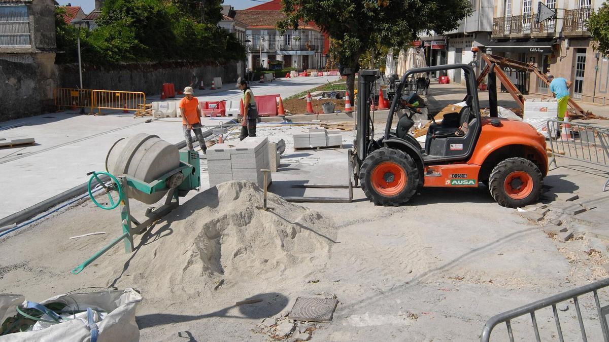 Obras en la Avenida do Parque este lunes.