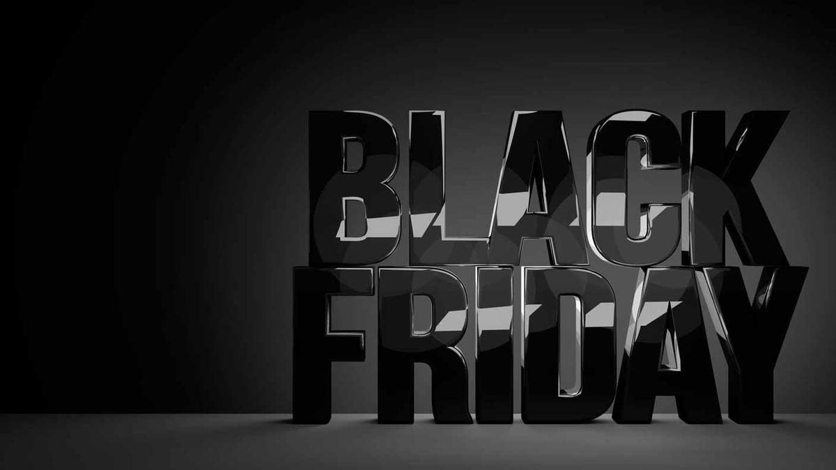 black friday bold letters glossy design