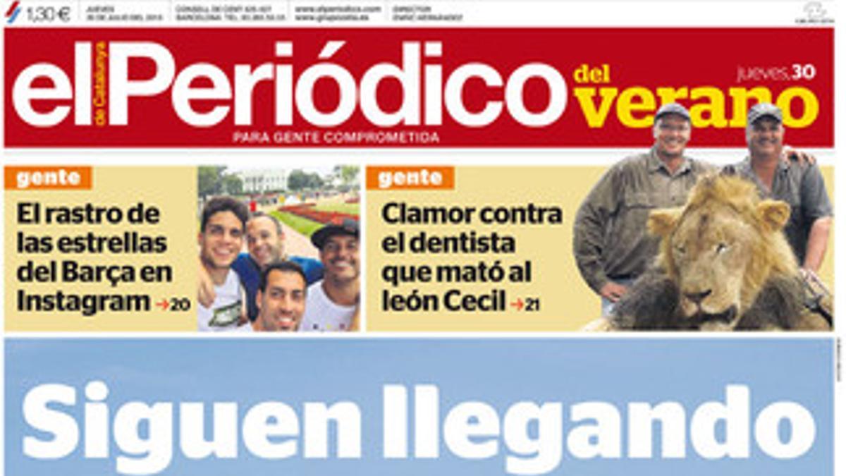 La portada de EL PERIÓDICO DEL VERANO del 30 de julio